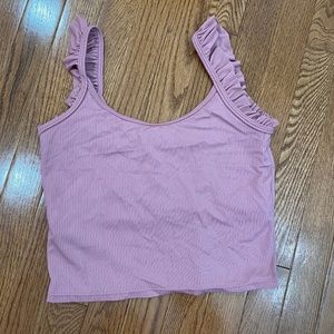 Kortni Jeane Ribbed Rose Ruffle Swim Top